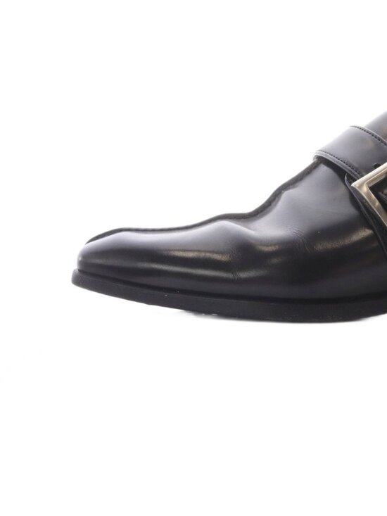 Prada Leather Belt Loafers Square Toe 7.5 Black main image 7